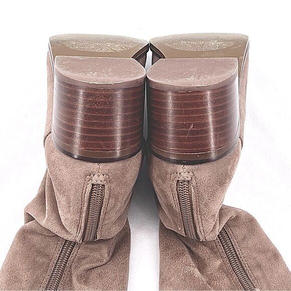 Steve Madden Gabbie Tan Vegan Suede Stretch Over The Knee Block Heel Boots 7.5 - Picture 8 of 13